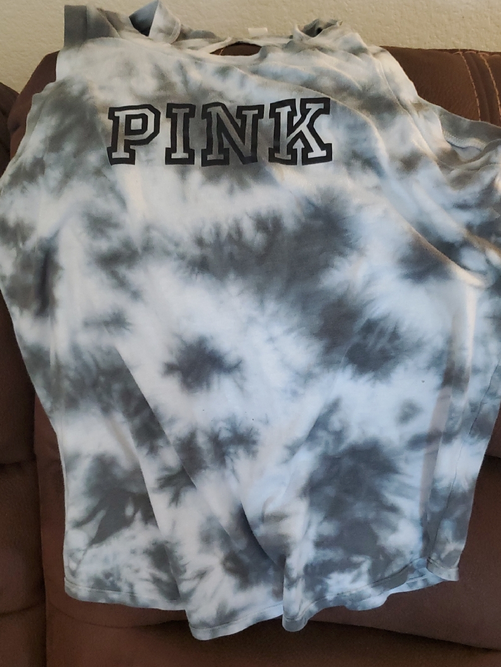 PINK Tie-Dye Logo Tank Top - Black & White